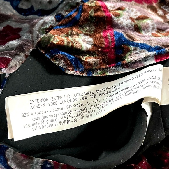 ZARA Women’s Silk Velvet Paisley Floral Print Blazer Size M Boho Artsy Grunge - Picture 11 of 13